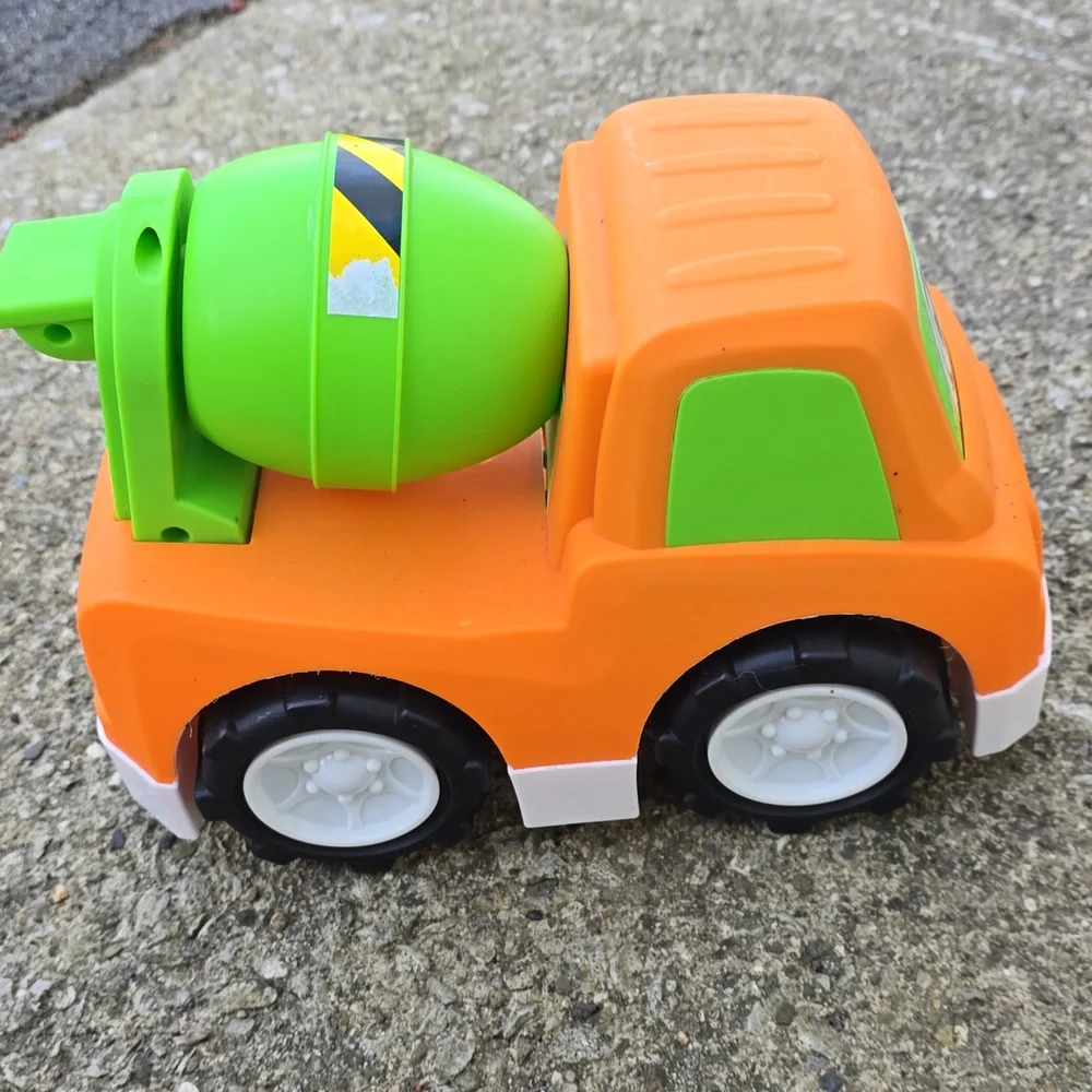 Orange & Green Kids Cement Mixer Toy Truck